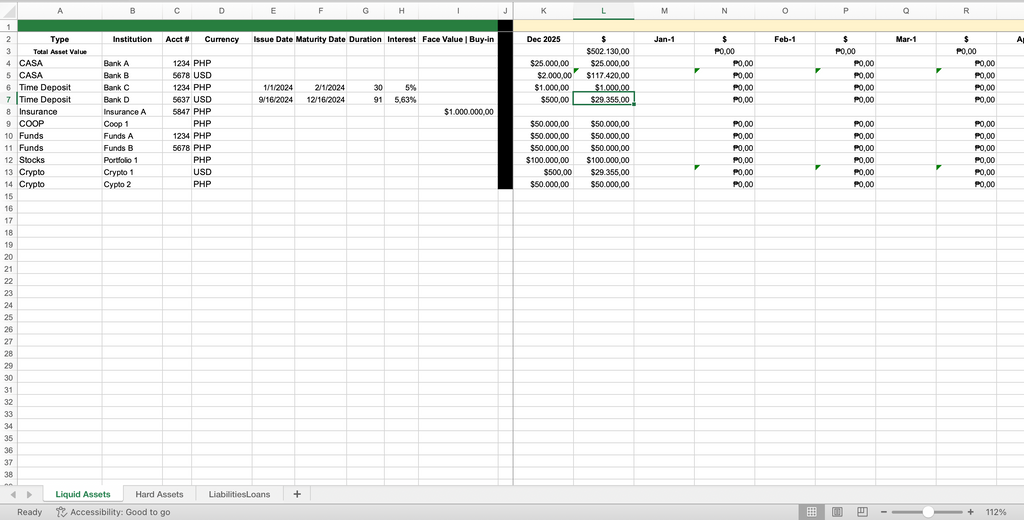 Personal Finance System – Finance Flow Sheet