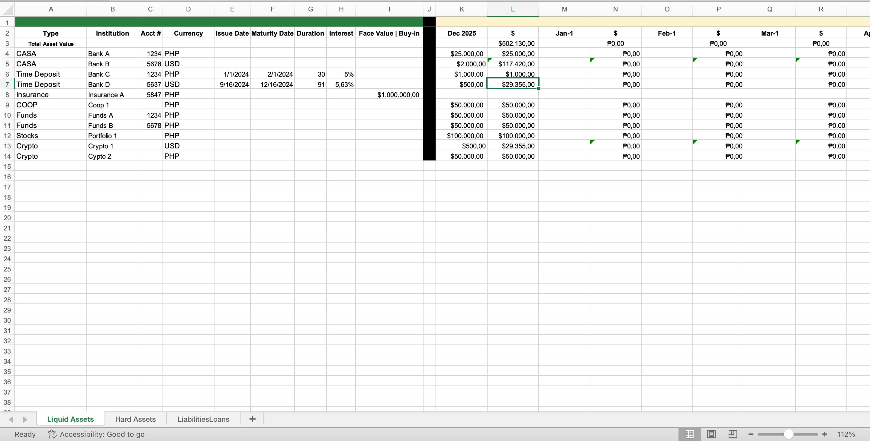 Personal Finance System – Finance Flow Sheet