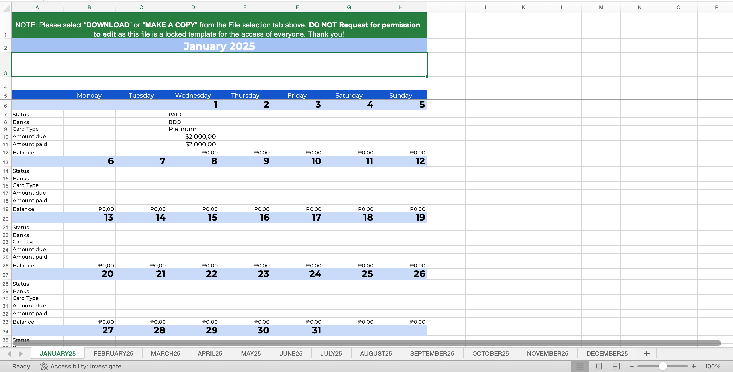 Personal Finance System – Finance Flow Sheet