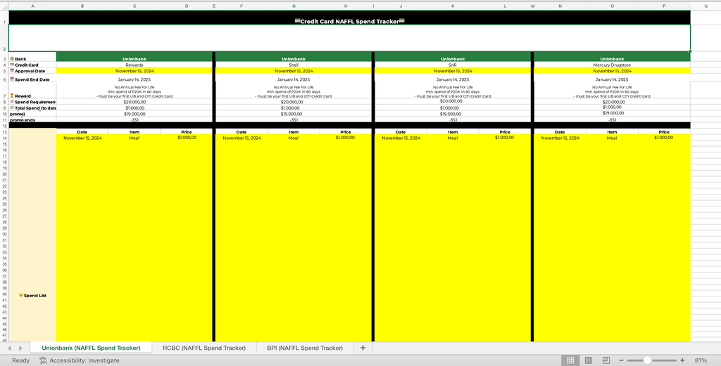 Personal Finance System – Finance Flow Sheet